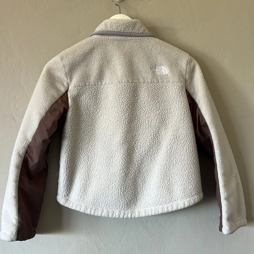 The North Face Girl's Fleece Mashup Gardenia White Jacket - Picture 8 of 9